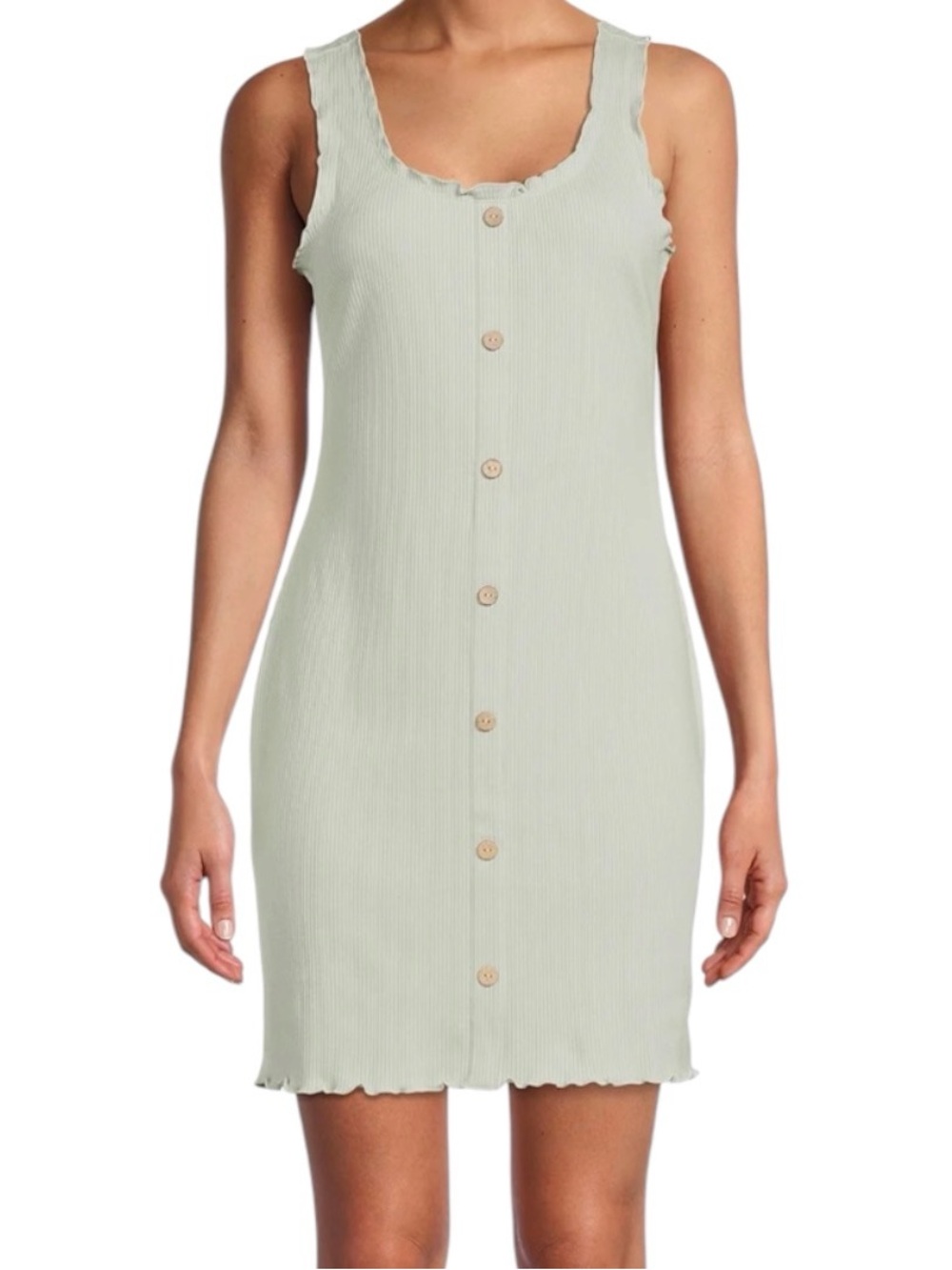 No Boundaries Juniors’ Faux Button-Front Bodycon Tank Dress